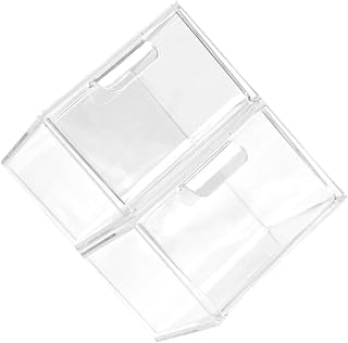 Hemobllo 2pcs Small Transparent Drawer Organizer Bins for Desktop Vanity Storage Compact Makeup and Jewelry Storage Cases for Bedroom Bathroom Kitchen Use