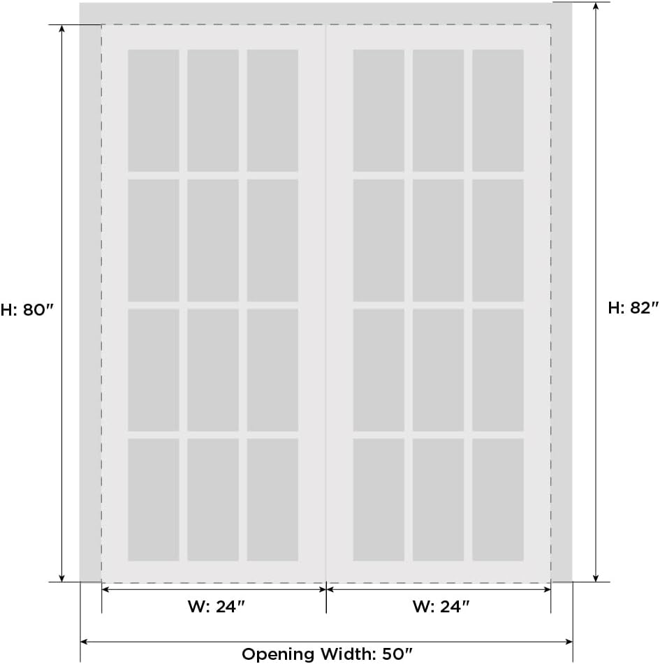 SARTODOORS Quadro 4002 | Double Swing Interior French Doors with Glass with Frosted Glass, MDF, Hardware Included, 48x80, Black, Modern