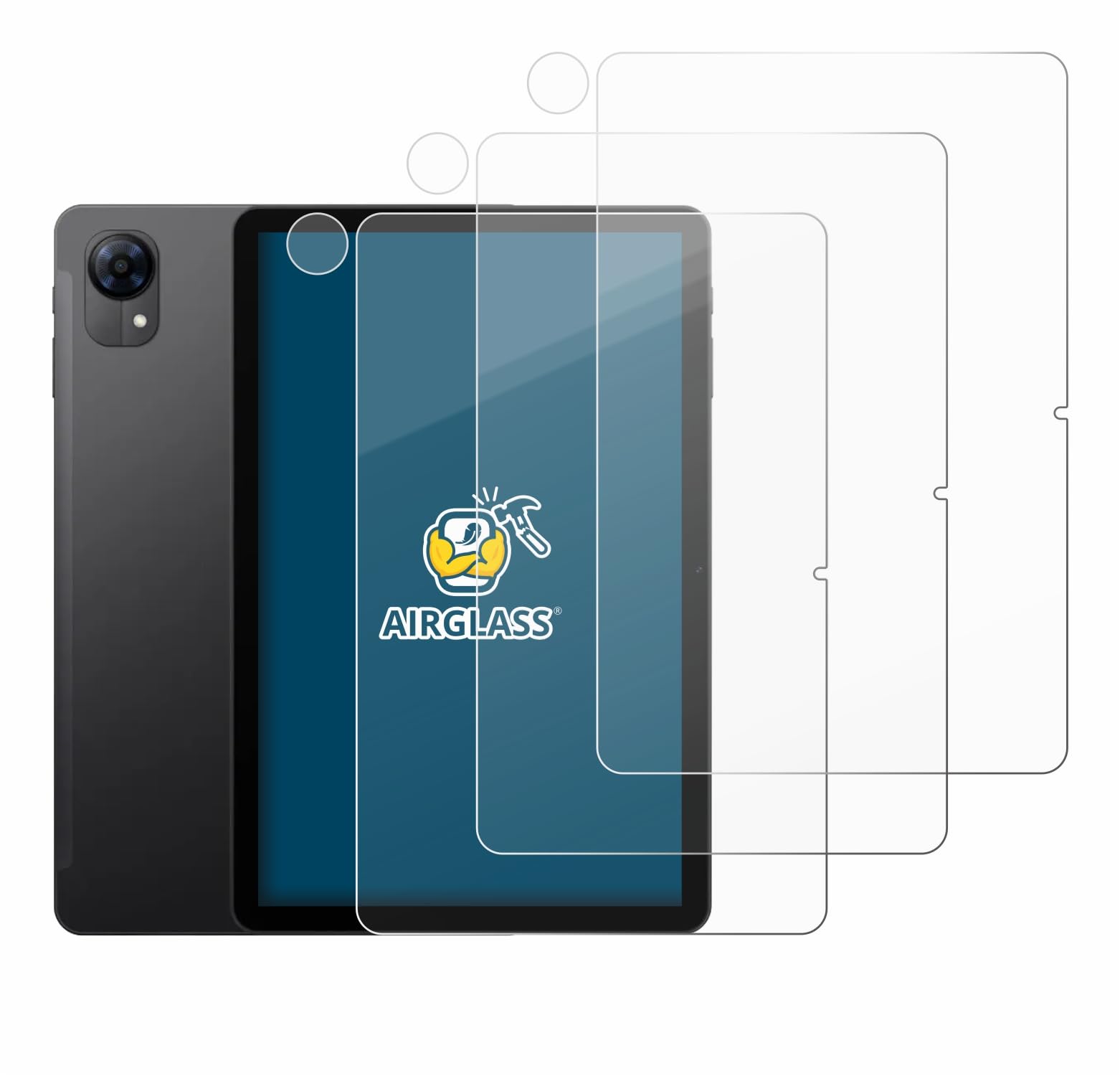 BROTECT 3 Unidades Lámina Cristales para Doogee Tab G5 | (Frontal+Cámara) Transparente Protección Pantalla Made in Germany, Dureza 9H Anti-Arañazos Protector Cristal