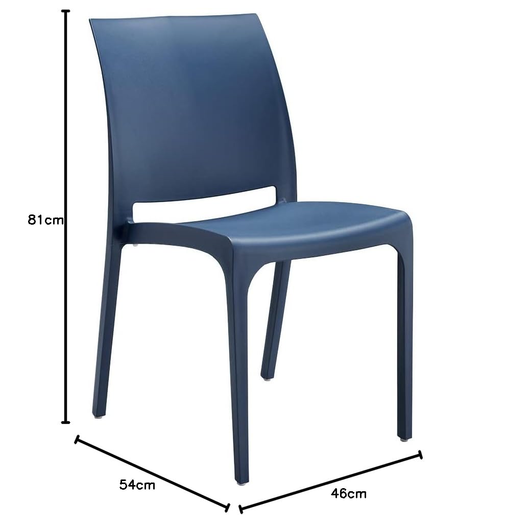 Sedia VOLGA in polipropilene design impilabile per esterno Made in Italy Blu