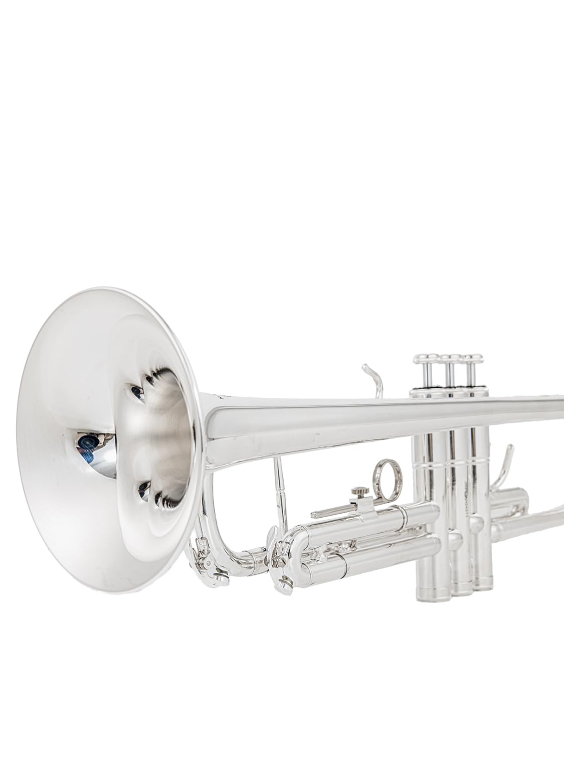 Ensemble de trompette standard en si bémol plaqué argent pour débutant en laiton avec étui rigide et kit de nettoyage 7C embouchure et gants