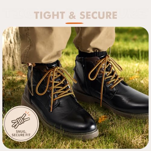 Image of Stepace 2 Pairs Round Heavy Duty Boot Laces for Hiking and Work Boots