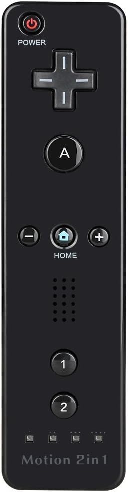 Wii Motion Plus Controller SL10 2in1 Wii Remote And Nunchuck Controller Wii Controllers + Protective Silicone Case + Wrist Strap for Nintendo Wii(Black)