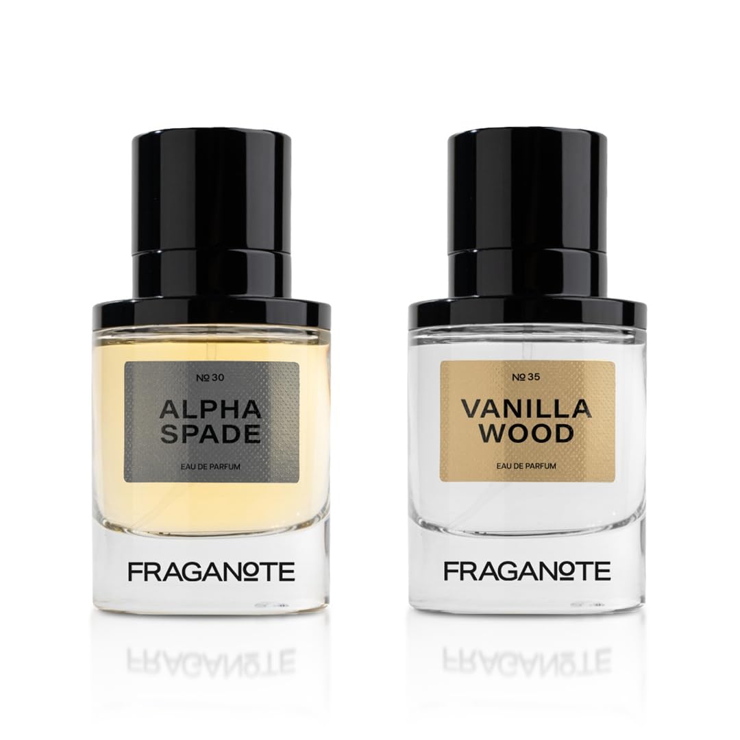 Fraganote Alpha Spade for Men & Vanilla Wood for Women (50ml Each) | Good Unisex Perfume Gift Set | Ideal Diwali Gift for Couples | Long-Lasting Scent | Perfect for Parties, Dates & Everyday Use