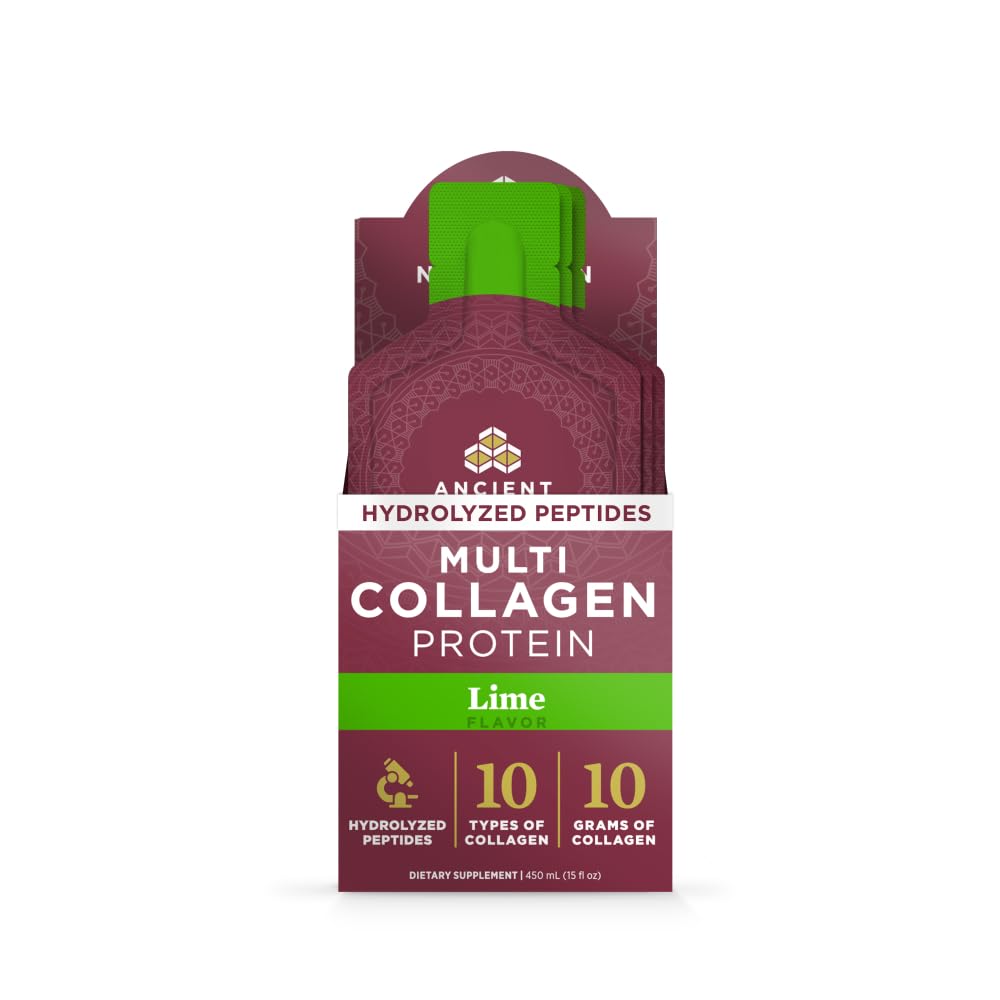 Ancient Nutrition Hydrolyzed Multi Collagen Peptides Gel Packets, Lime Lime 1 Ounce