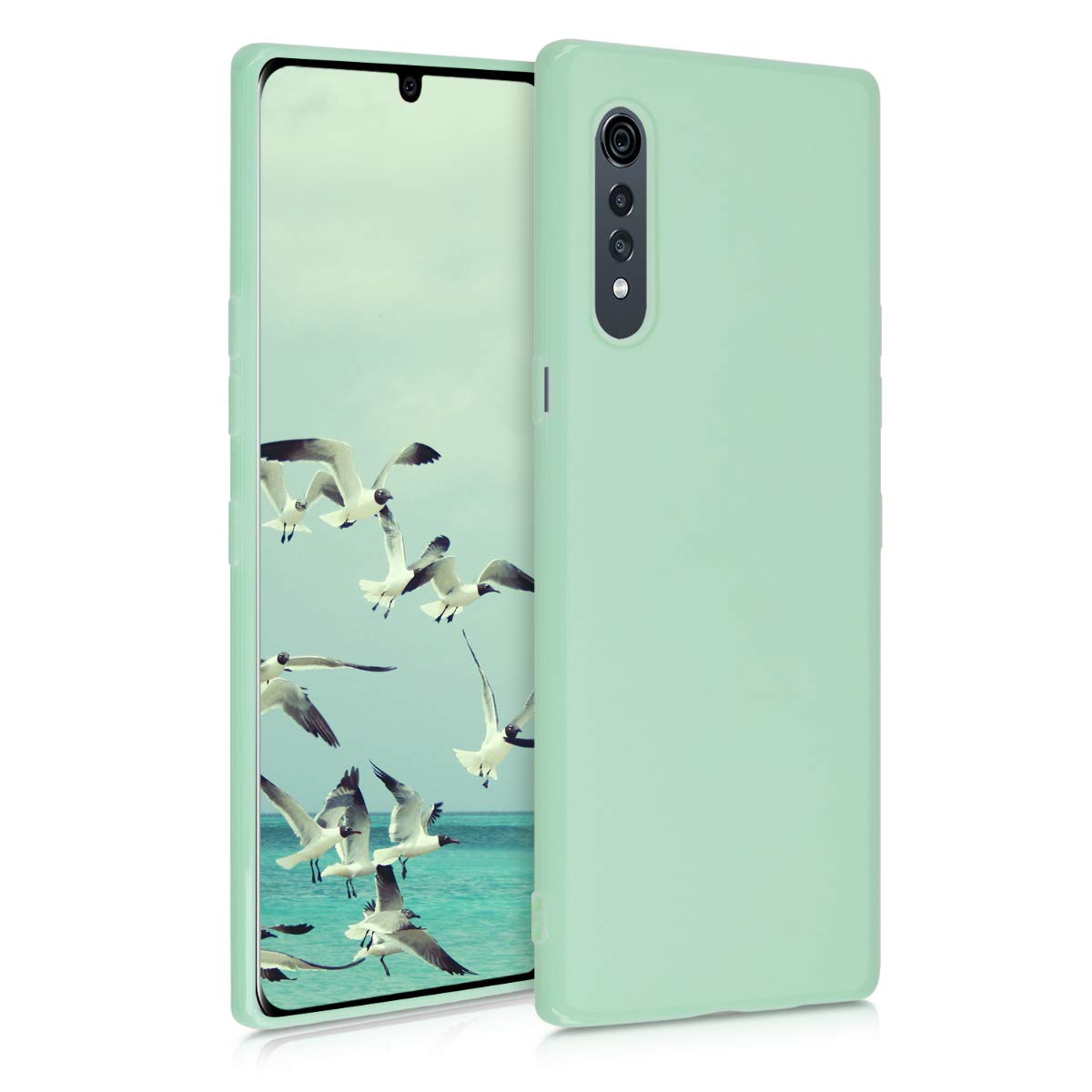 kwmobileCase Compatible with LG Velvet Case - Soft Slim Protective TPU Silicone Cover - Mint Matte