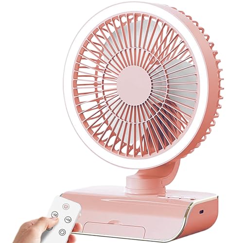 Image of Zemic 4000mAh High Speed ๐๐๐๐ก๐๐ซ๐ ๐๐๐๐ฅ๐ Table Fan for Home, ๐๐ฌ๐๐ข๐ฅ๐ฅ๐๐ญ๐ข๐ง๐ ๐๐๐ง with ๐๐๐ ๐๐ข๐ ๐ก๐ญ | ๐๐๐ ๐๐๐ซ๐ฌ๐จ๐ง๐๐ฅ Fan, ๐๐๐ฆ๐จ๐ญ๐ Control ๐ ๐๐ฉ๐๐๐ (Pink)