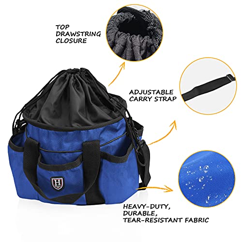 Harrison Howard Premium Horse Grooming Organizer Bag Horse Grooming Tote Bag-Champion Blue