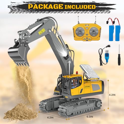 image for BEWEAI Remote Control Excavator Toy RC Play Excavator Construction Veh