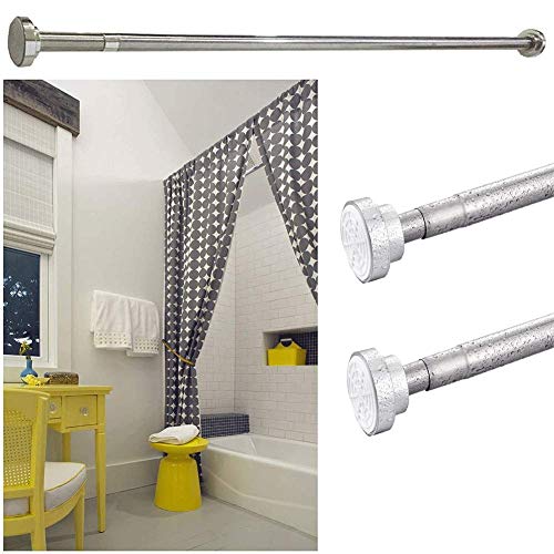 Tringle à vêtements télescopique et rail pour rideau de douche en acier