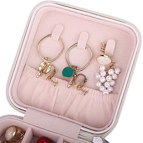 Small Jewelry Box, Travel Storage Case For Rings And Earrings, Jewelry Organizer for Women - White