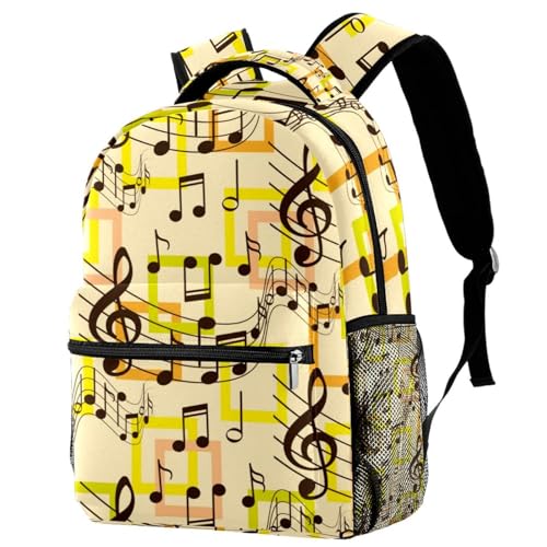 Sac à dos d'école notes de musique multicolore pour ado 40cm