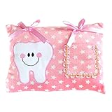 Girl's Tooth Fairy Pillow in Light Pink and White Stars