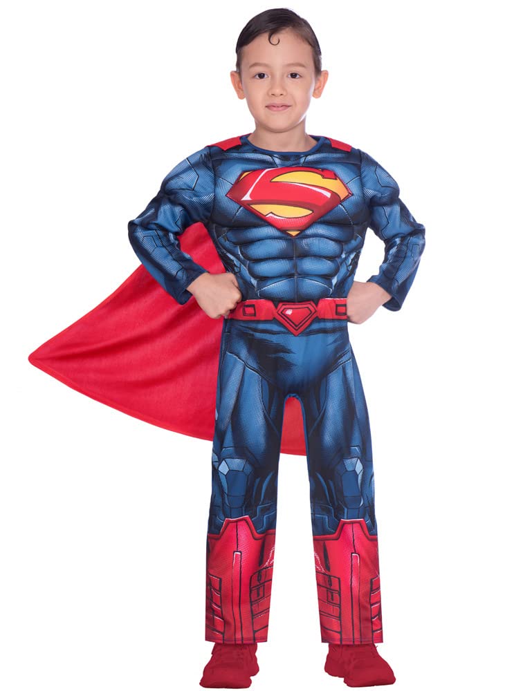(PKT) (9906070) Classic Child Kids Warner Bros Superman Fancy Dress Costume (6-8 anni)