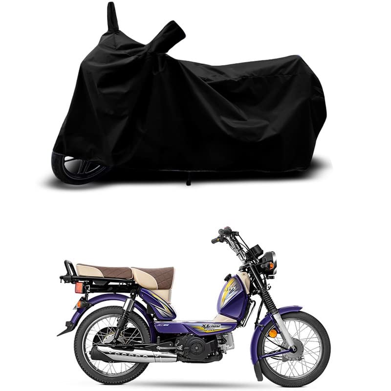 Image of 100% Scratchproof /UV-Rays /Heat Protection /Birds Dropping /Water Resistant /Dust Proof /Waterproof /Bike Scooty Two Wheeler Body Cover Compatible for XL100 Heavy Duty i Touch All Varient[Black]