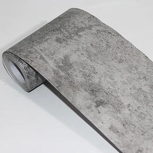 Dostear Borde del papel pintado gris 7 Auto Adhesivo del Papel Pintado del PVC Cenefa autoadhesiva para decoración de pared de cocina baño 8x1000cm