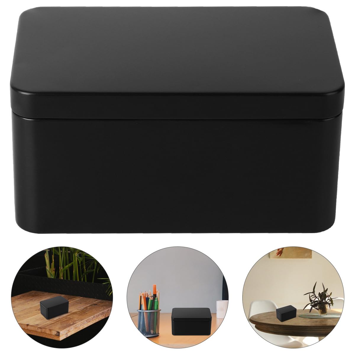 Cabilock Boîte Rectangulaire Vide en Fer Blanc, Petite Boîte à Thé avec Couvercle, Boîte de Rangement en Fer Blanc Utilisée pour Ranger Des Bonbons, Des Clés, Des Boucles D'oreilles
