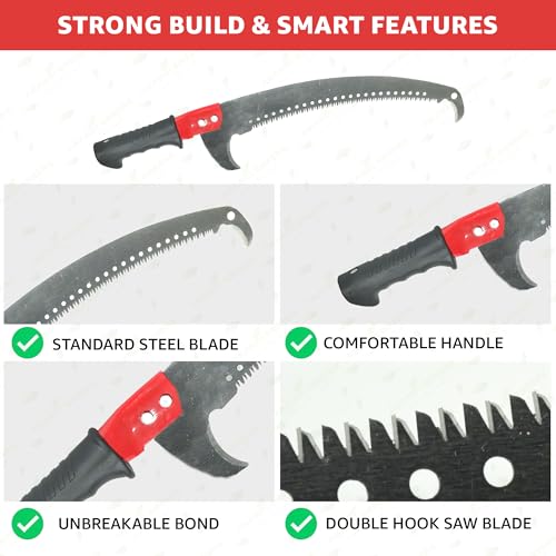 Image of Anandi Green's Garden Pruning Saw Big Size Tree Pruner With Extendable Pole Fixing Slot Hand Tools For Remove Unwanted Branches In Your Garden, Hand powered tool