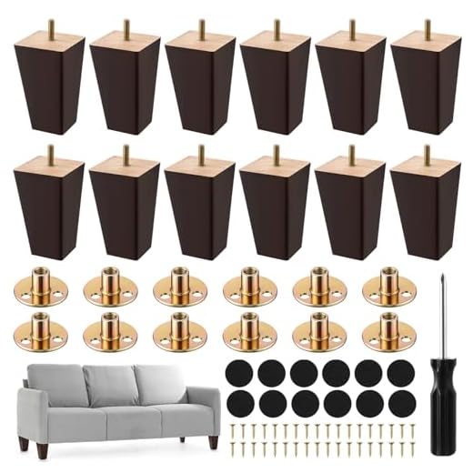 Wood Furniture Legs Set for Mid-Century Style