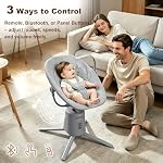 Zoicay Lightweight Baby Swing for Infant with 3 Modes & 5 Speeds, BT Enabled App & Remote Control Electric Swing – 6 Lullabies and 3 Timer Settings, 2 Seat Positions and 5-Point Harness Swing