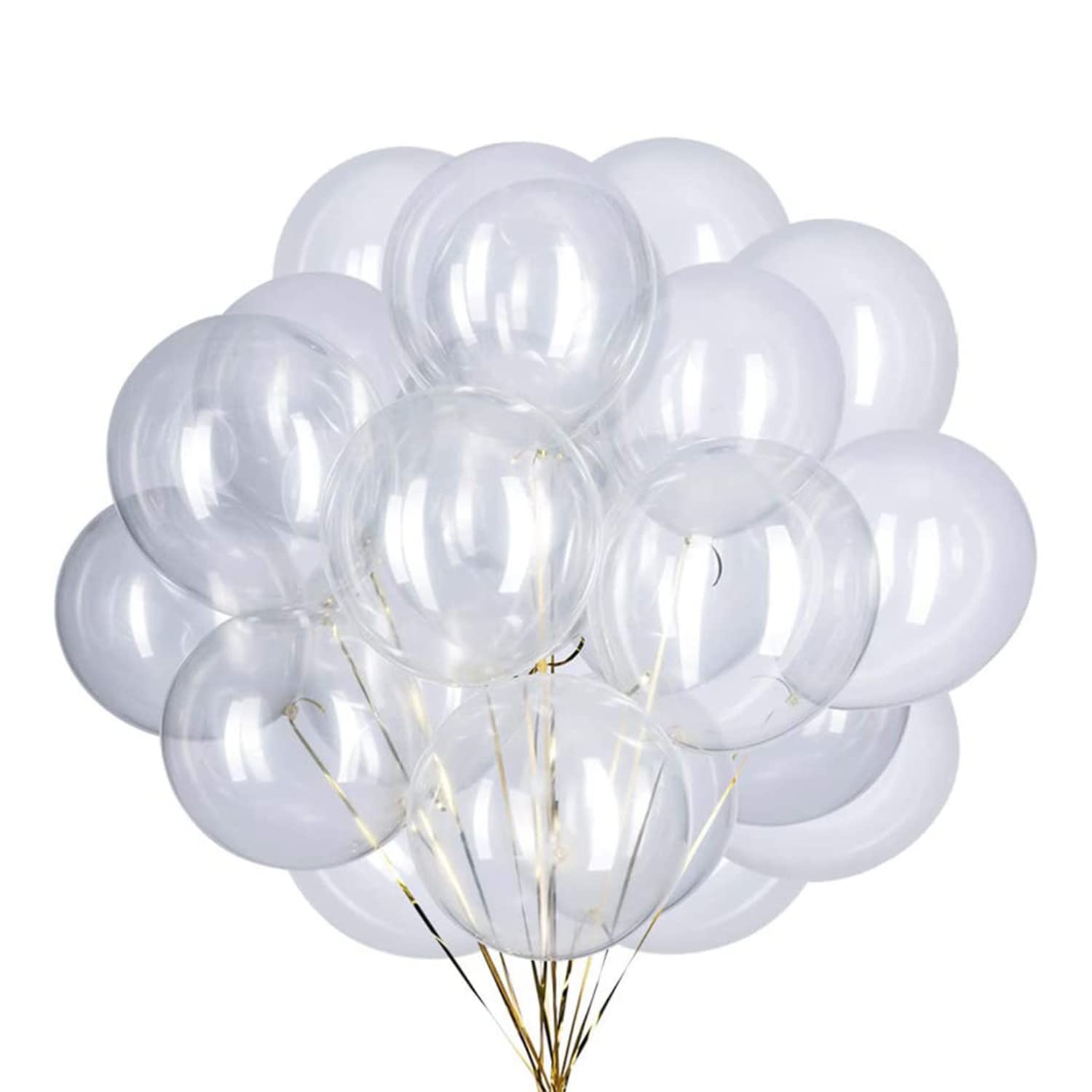 Ainmto 50 Stück 12 Zoll Luftballons Transparente Helium Ballons für Geburtstag, Hochzeiten