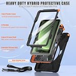 ZenRich Cas truqué pour Samsung Galaxy Tab Active 5 Pro 10.1inch,Boîtier de protection antichoc complet avec 360 Tournant Kickstand ceinture d'épaule ceinture pour Galaxy Tab Active 5 Pro