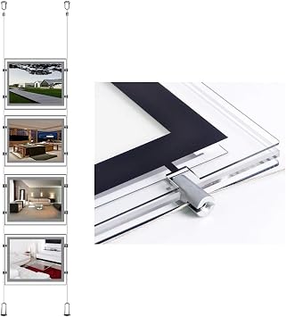 A4 Landscape Office Real Estate Agent Window Display Led Magnetic Open Poster Kits Sign4pcs A4 a raw, Horizontally