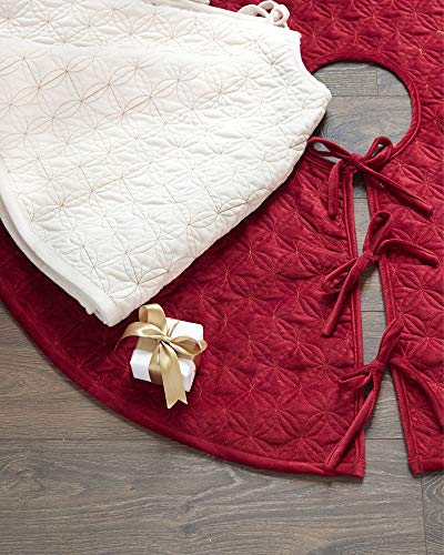 Balsam Hill Lancaster Wedding Ring Quilted Tree Skirt, 36 Inches, Ivory White #TOP4