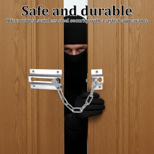 1 Packung Sicherheitstür-Kettenschloss, 1 Sets Türkette Diebstahlsicherungskette Edelstahl Sicherheitskette Panzerriegel Wohnungstür Tür Schloss Innen Türkette Haustür für Hotel Familie Innentüren