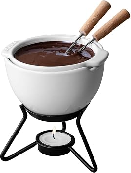 Boska Choco Petit Marie Fondue - Chocolate Fondue Pot Set - Fondue mug - Microwave and Dishwasher Safe Ceramic - Chocolate Fountain Snack - Small Kitchen Appliances