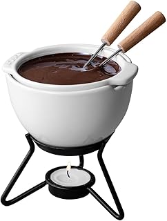 Boska Choco Petit Marie Fondue - Fondue Pot Set Microwave and Dishwasher Safe Ceramic Hot Pot Chocolate Fountain Snack - Small Kitchen Appliances
