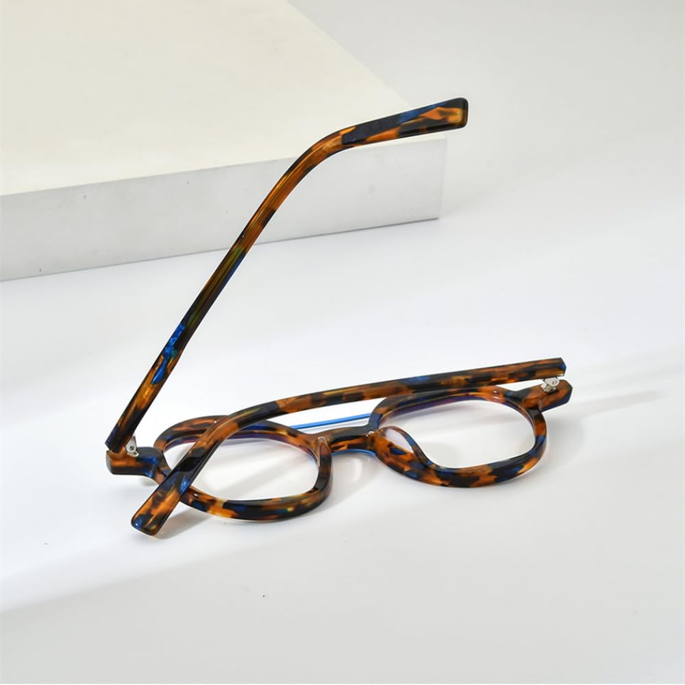 MUTYNE Montura de gafas de acetato para hombre, anteojos redondos Retro Vintage, gafas para mujer