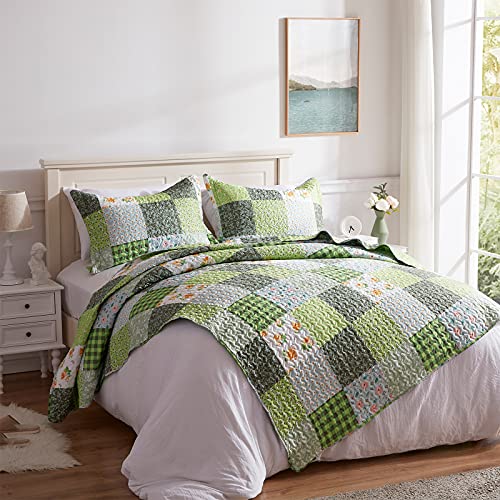 Sunstyle Home Quilt Set King Size, Lightweight Microfiber Soft Coverlet Reversible Quilted Pattern Summer Quilt Bedspreads Comforter Set For All Season, 3 Piece Includes 1 Quilt + 2 Shams #TOP3
