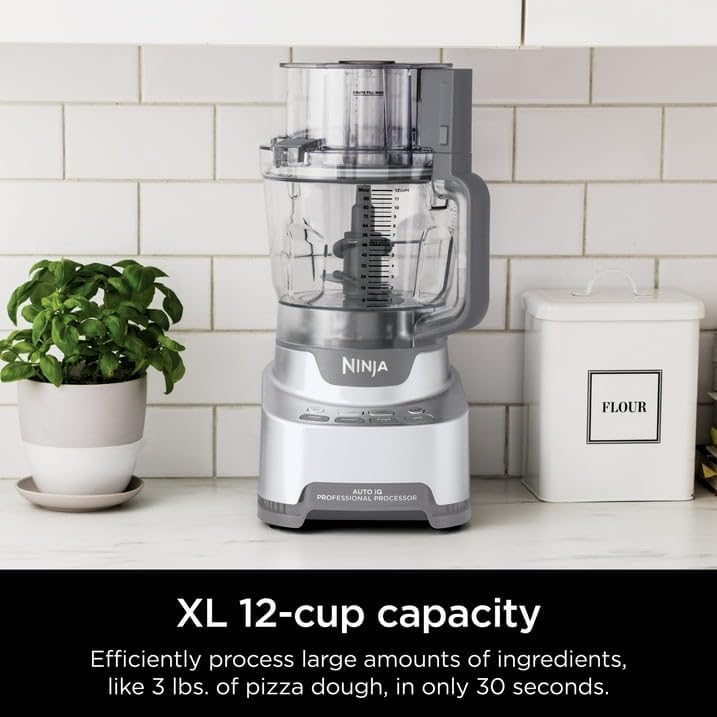 Miniatura 4 de Ninja Professional XL Procesador de alimentos de 1200 vatios con espiralizador automático, tazón XL de 12 tazas, 3 velocidades, masa y cuchillas
