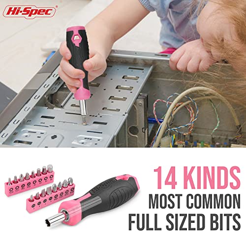 Hi-Spec 42Pc Pink Household Diy Tool Kit For Women. Small Tool Box Set Of Starter Basic Ladies Tools For Home & Office #TOP4