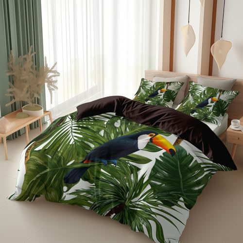Housse de Couette Toucan 260x240 cm pour une Chambre Ambiance Nature