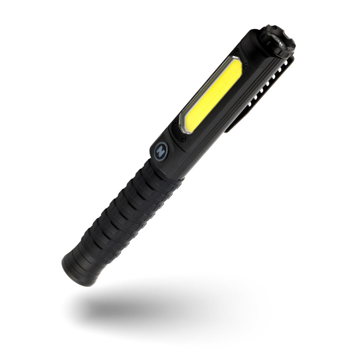 NEBO Big Larry Pro Plus - 600 Lumen Torch with COB Work Light - Pocket Clip Magnetic Base for Hands-Free Lighting - Portable COB LED Dimmable Flashlight - Hazard Light-Red, Stealth (Black)