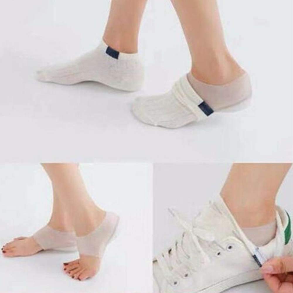 1 par de plantillas de gel. Plantilla interior invisible. Conjunto de talón de silicona. Cojín suave para los pies. Almohadilla de altura interior. Almohadilla de talón unisex. Plantilla de calcetín