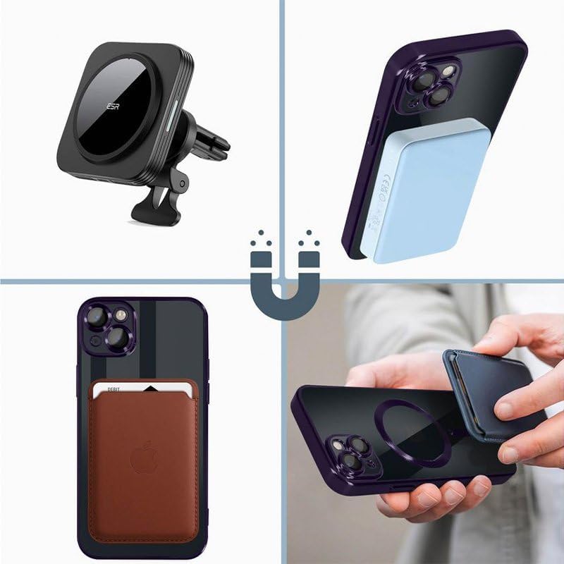 Cool Case for iPhone 15 Pro Magnetic Violet Edge