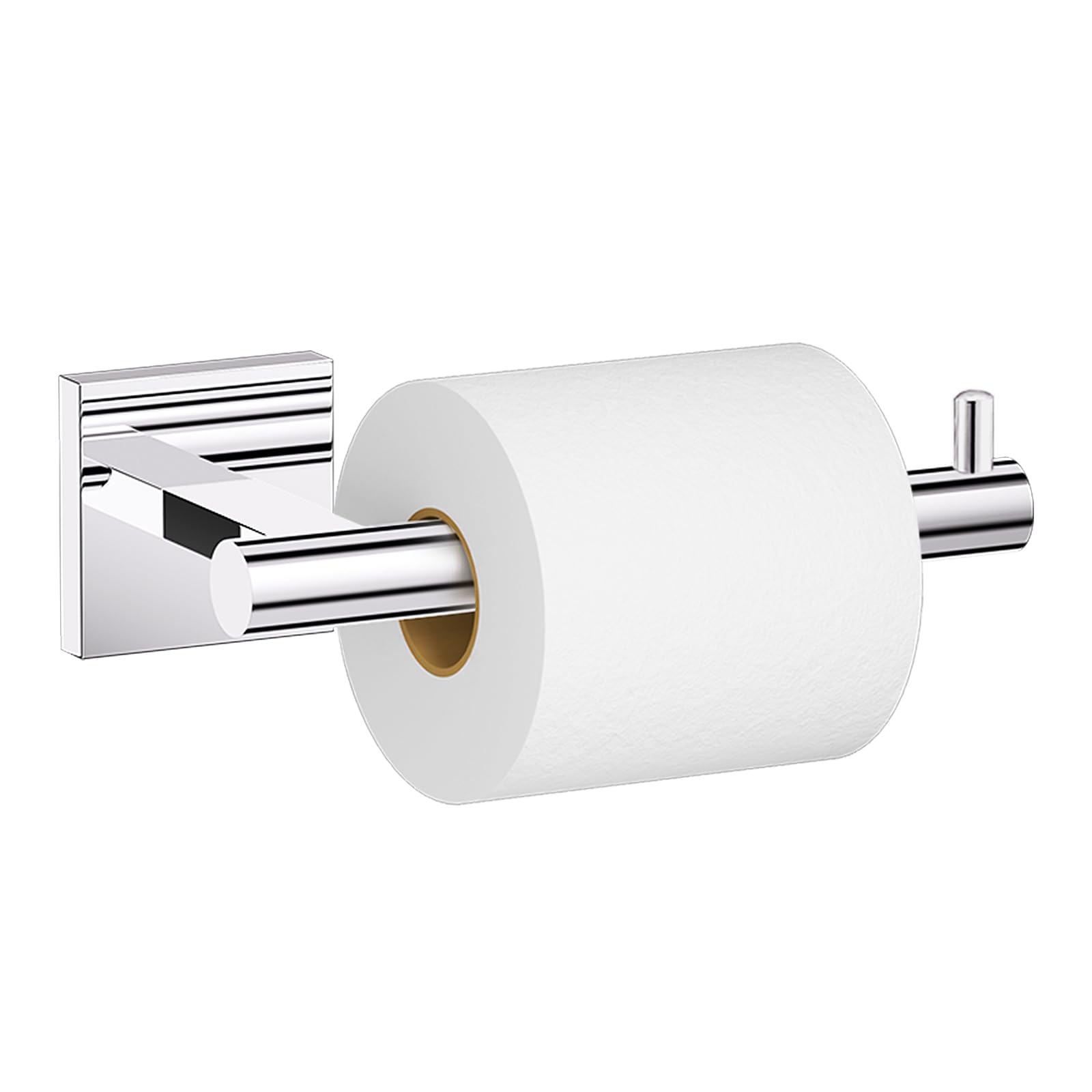 YACVCL Bathroom Toilet Paper Holder, Chrome Toilet Roll Holder, SUS304 Stainless Steel Modern Square Base Style Tissue Roll Holders Wall Mounted for Bathroom Kitchen Washroom ﻿