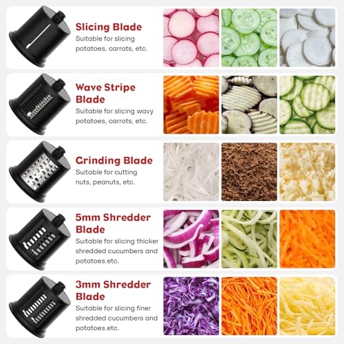Slicer-Shredder-Attachment-for-Kitchen-Aid-Stand-Mixer-Cheese-Grater-Attachment-for-Kitchen-Aid-Stand-Mixer-Salad-Maker-Accessory-Food-Processor-with-5-Blades-by-FGREEBLE-High-Volume-White Slicer Shredder Attachment for Kitchen Aid Stand Mixer Cheese Grater Attachment for Kitchen Aid Stand Mixer Salad Maker Accessory Food Processor with 5 Blades by FGREEBLE High Volume White