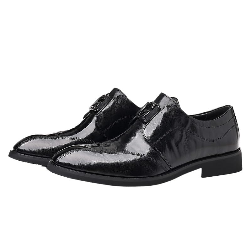 Premium Calfskin Leather Men's Dress Loafers with Cushioned Collar, Non-Slip Rubber Sole for Corporate Events & Client Meetings