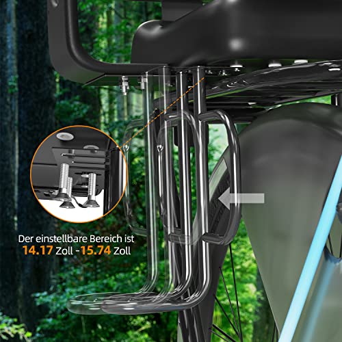 XIEEIX Rear Child Bike Seat,Rear Mounted Child Bike Seats,Back Mount Child Seat with Back Rest Armrest Foot Pedals,Width Adjustable Bicycle Rear Seat,Fits All Bicycle Rear Frames…