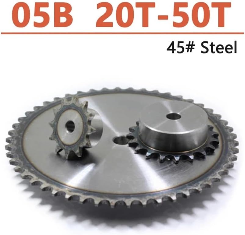 Mechanical Roller Chain Sprockets Tooth Roller Chain Sprocket,1pc 05B 20Teeth to 50Teeth Sprocket Wheel Chain Gear Industrial 45# Steel Suitable for 05B Roller Chain Pitch 8mm(21 Teeth)