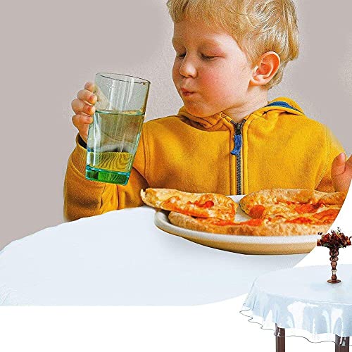 Nappe transparente ronde protectrice et imperméable pour table à manger