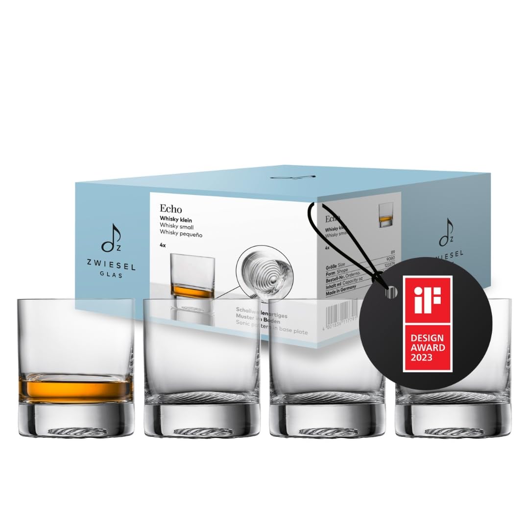 Verres à whisky fabriqués en Allemagne Echo Zwiesel Glas : l'éclat du cristal moderne