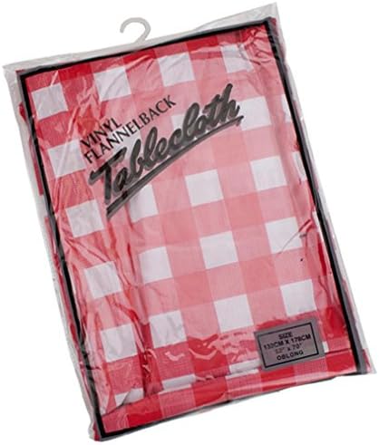 Red and White Vinyl Table Cloth with Flannel Backing by Pudgy Pedro's Party Supplies
