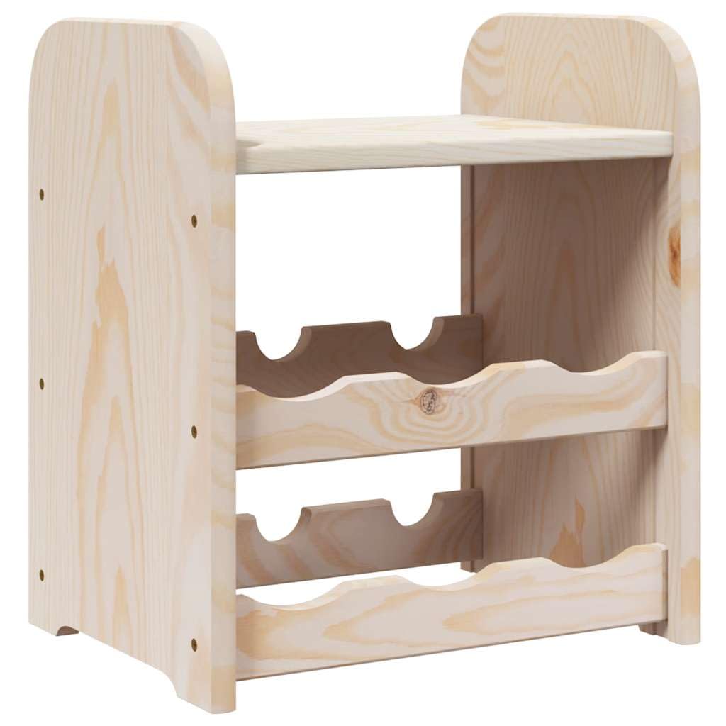 Weinregal mit Oberplatte aus massivem Kiefernholz 33 x 25 x 37 cm 2 Ebenen für bis zu 6 Flaschen weinregal flaschenregal, Lagerung im Speisekammer Bar