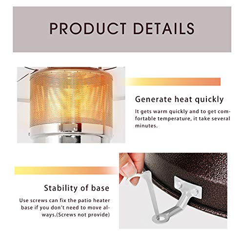 Patiomore Outdoor Propane Heater Patio Tall Standing Heater, 40000 BTU, Matte Bronze
