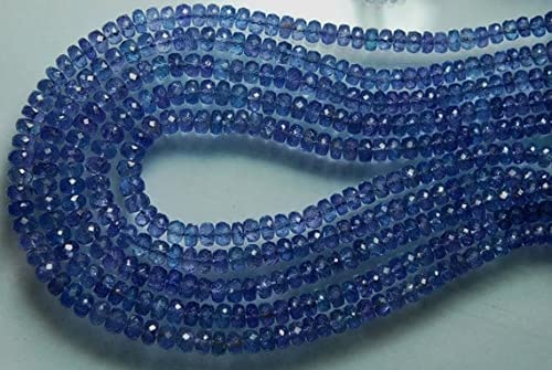 Tanzanite bleue perles rondelles 3.5-4.5mm pour la création de bijoux DIY